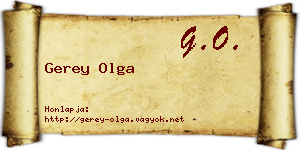 Gerey Olga névjegykártya